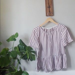 Madewell striped medium peplum top